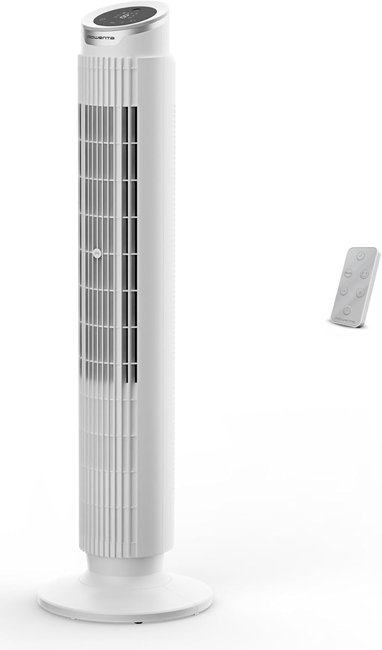 Rowenta Eole Silence Force Ventilador de Torre, 1900 m³/h, Hasta 10 m/s, Silencioso 22 dB(A), Motor Effitech, 8 Velocidades, 4 Modos, Oscilación 90°, Mando a Distancia, VU7025F0