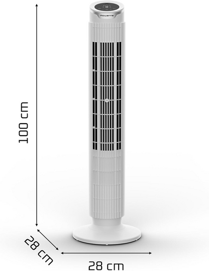 Rowenta Eole Silence Force Ventilador de Torre, 1900 m³/h, Hasta 10 m/s, Silencioso 22 dB(A), Motor Effitech, 8 Velocidades, 4 Modos, Oscilación 90°, Mando a Distancia, VU7025F0