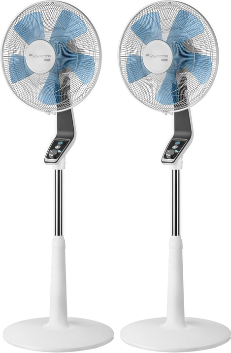 Rowenta Turbo Silence Ventilador de pie 40 cm, Potente, Caudal de aire 72 m3/min, 45 dB(A), Oscilación automática, Orientación regulable, Rejilla ultrasegura VU5640F2 (Paquete de 2)