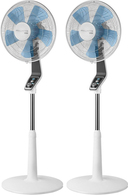 Rowenta Turbo Silence Ventilador de pie 40 cm, Potente, Caudal de aire 72 m3/min, 45 dB(A), Oscilación automática, Orientación regulable, Rejilla ultrasegura VU5640F2 (Paquete de 2)