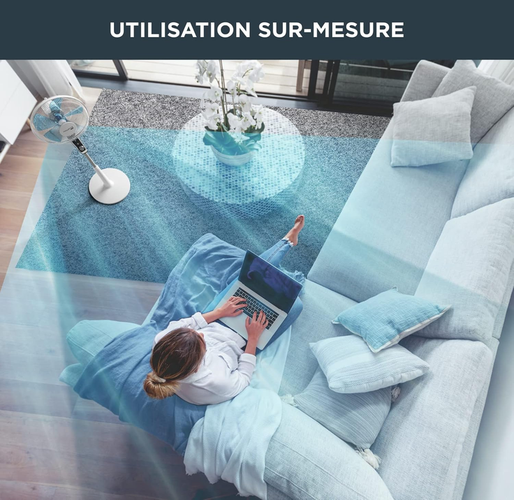 Rowenta Turbo Silence Ventilador de pie 40 cm, Potente, Caudal de aire 72 m3/min, 45 dB(A), Oscilación automática, Orientación regulable, Rejilla ultrasegura VU5640F2 (Paquete de 2)