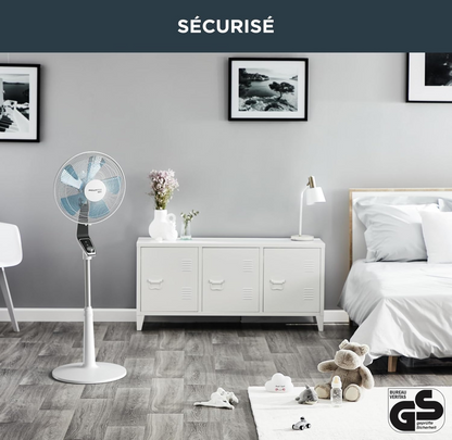 Rowenta Turbo Silence Ventilador de pie 40 cm, Potente, Caudal de aire 72 m3/min, 45 dB(A), Oscilación automática, Orientación regulable, Rejilla ultrasegura VU5640F2 (Paquete de 2)