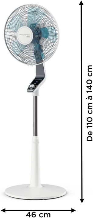 Rowenta Turbo Silence Ventilador de pie 40 cm, Potente, Caudal de aire 72 m3/min, 45 dB(A), Oscilación automática, Orientación regulable, Rejilla ultrasegura VU5640F2 (Paquete de 2)