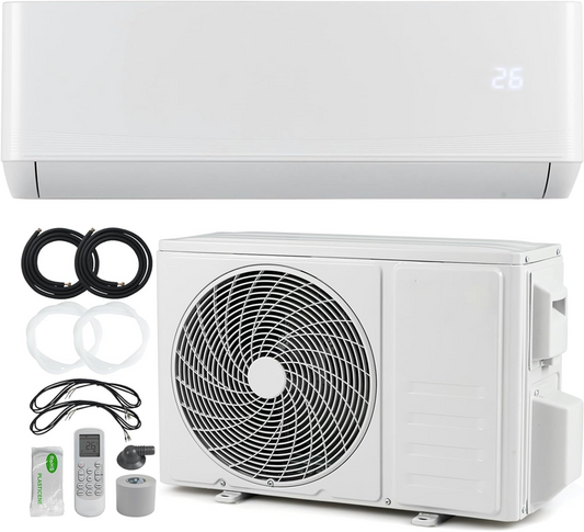 RELAX4LIFE Climatiseur Mural Reversible 12000 BTU | Clim Reversible Prêt à Poser | Pompe à Chaleur | Système Inverter Eco | Climatisation Split Silencieuse | 7 Modes 8 Vitesses | Tout Inclus [Classe énergétique A++