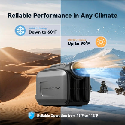 Climatiseur portable - CYBERTAKE S2 pro, 5100 fg/h, 25 m², 40 dB(A), Noir