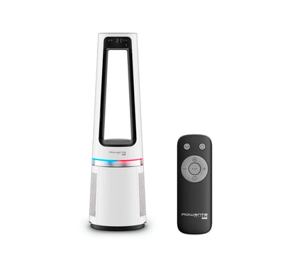 Purificateur d'air Rowenta Eclipse QU5060F, ventilateur et chauffage 3 en 1, 2000 W, 12 vitesses, portée de 8 m, 31 dB, mode jour/nuit, silencieux, blanc